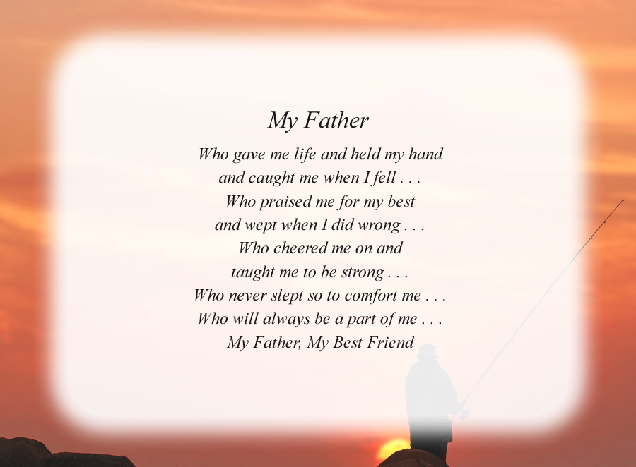 My Father(2) poem with the Fisherman background