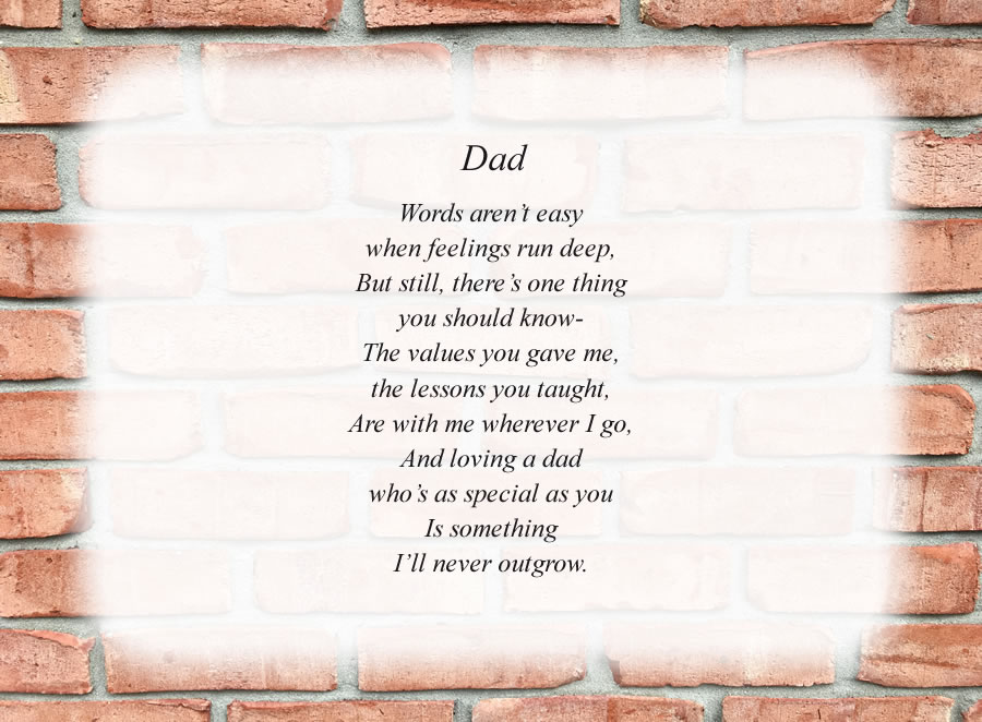 Dad(2) poem with the Brick Wall background
