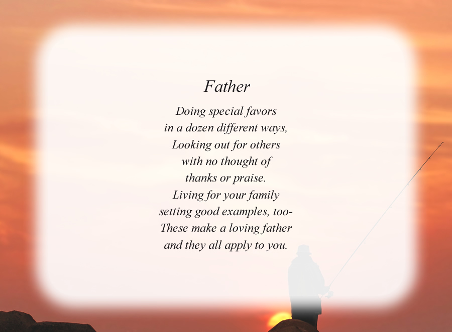 Father poem with the Fisherman background